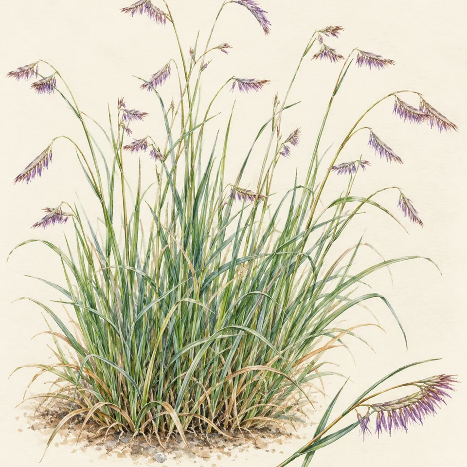 Bouteloua gracilis — Detail from the same Bouteloua gracilis illustration.