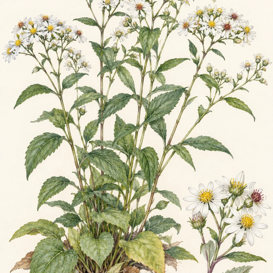 Eurybia divaricata — Detail from the same Eurybia divaricata illustration.