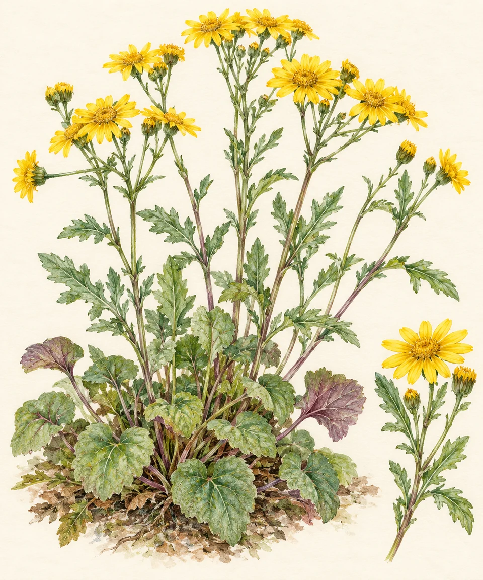 Packera aurea — Illustration of golden ragwort: a representative form, with cultivar and growing conditions still to check.