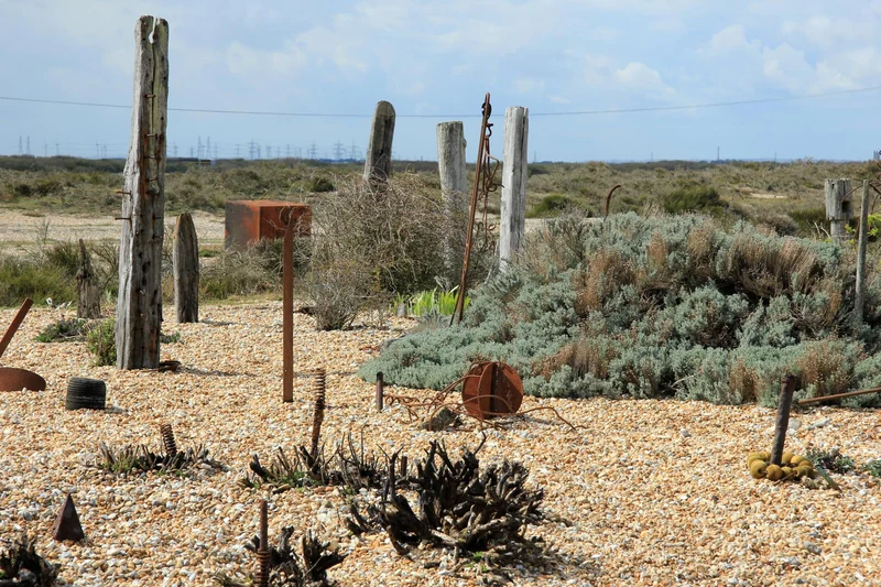 Prospect Cottage garden at Dungeness, Kent.